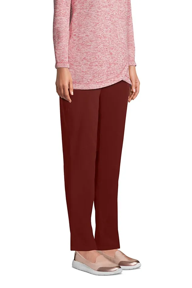 Lands039 End Pants Women High Rise Everyday Active Straight Pants Rust Red Lands039 End Pants Women High Rise Everyday Active Straight Pants Rust Red