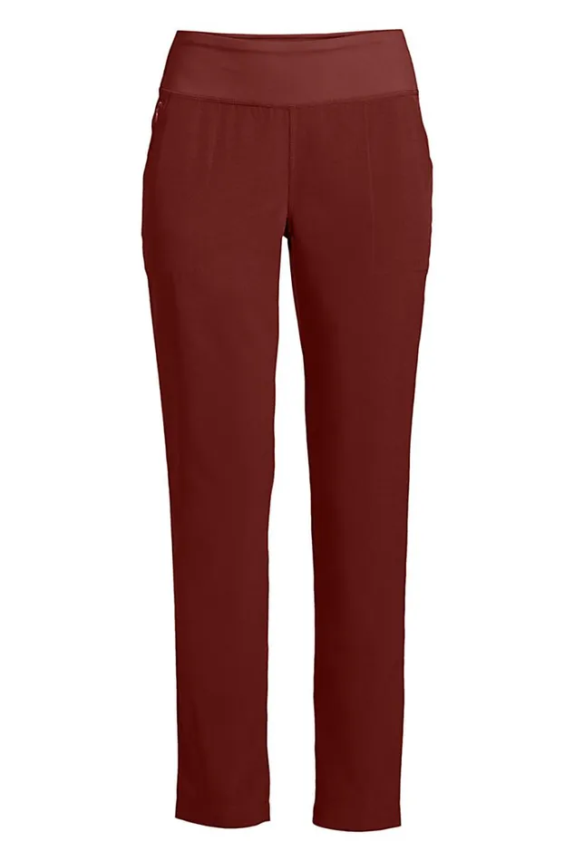 Lands039 End Pants Women High Rise Everyday Active Straight Pants Rust Red Lands039 End Pants Women High Rise Everyday Active Straight Pants Rust Red