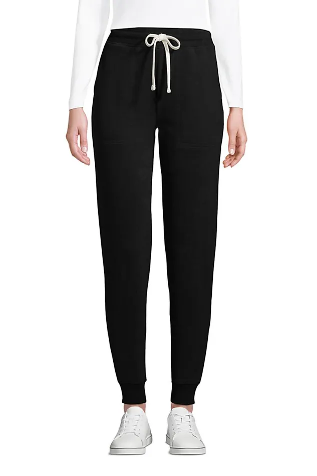 Lands039 End Pants Women Serious Sweats Ankle Jogger Pants Black