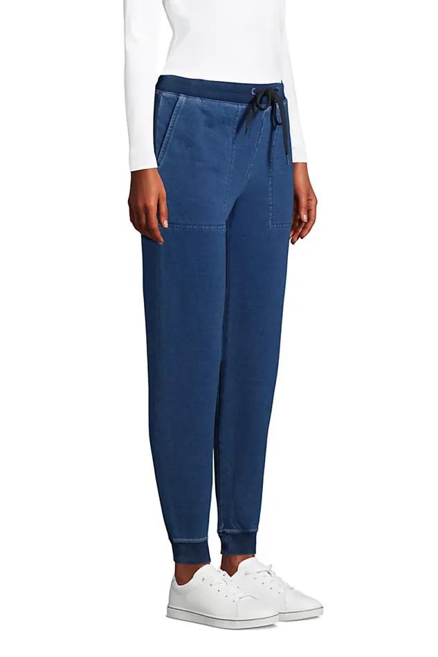 Lands039 End Pants Women Serious Sweats Ankle Jogger Pants Black