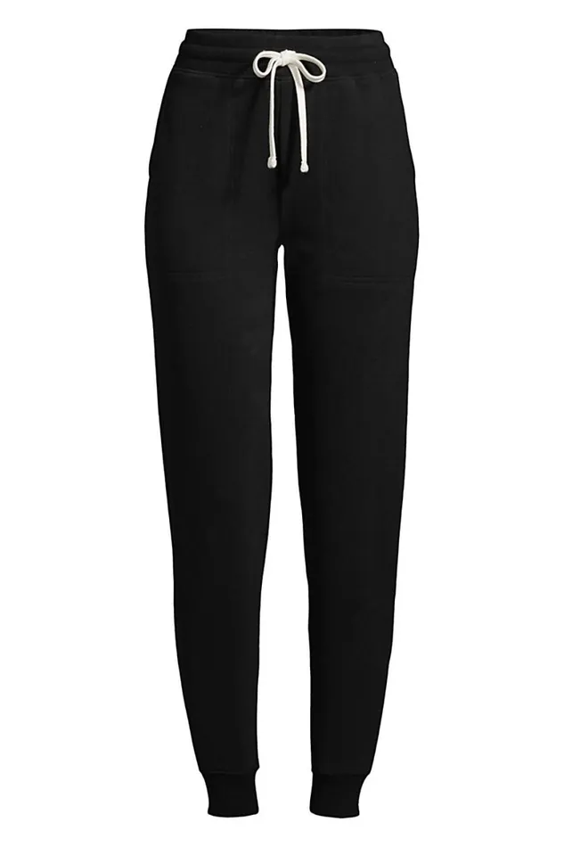 Lands039 End Pants Women Serious Sweats Ankle Jogger Pants Black