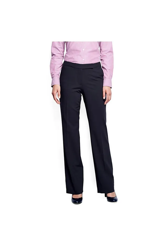 Lands039 End Pants Women Washable Wool Curvy Modern Pants True Navy