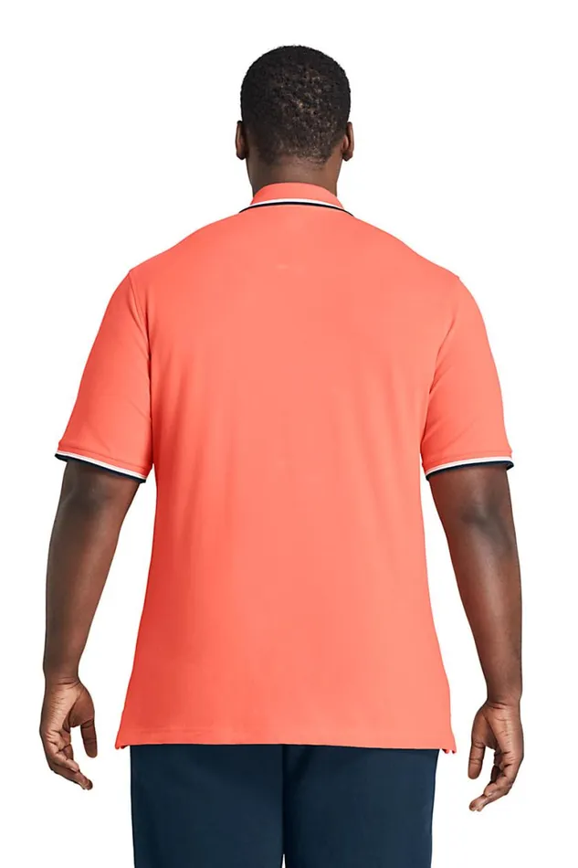 Lands039 End Polo Shirts Men Big And Tall Short Sleeve Comfortfirst Mesh Polo Shirt Papaya Orange