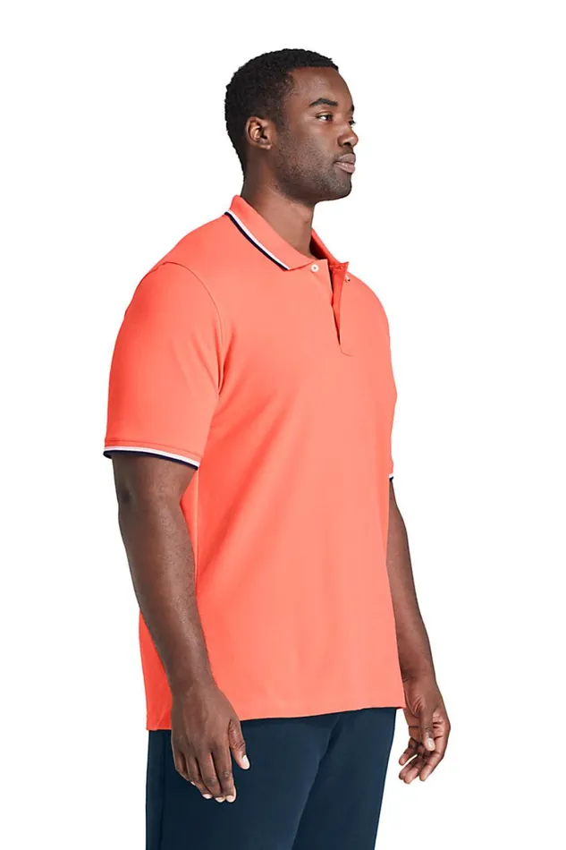 Lands039 End Polo Shirts Men Big And Tall Short Sleeve Comfortfirst Mesh Polo Shirt Papaya Orange