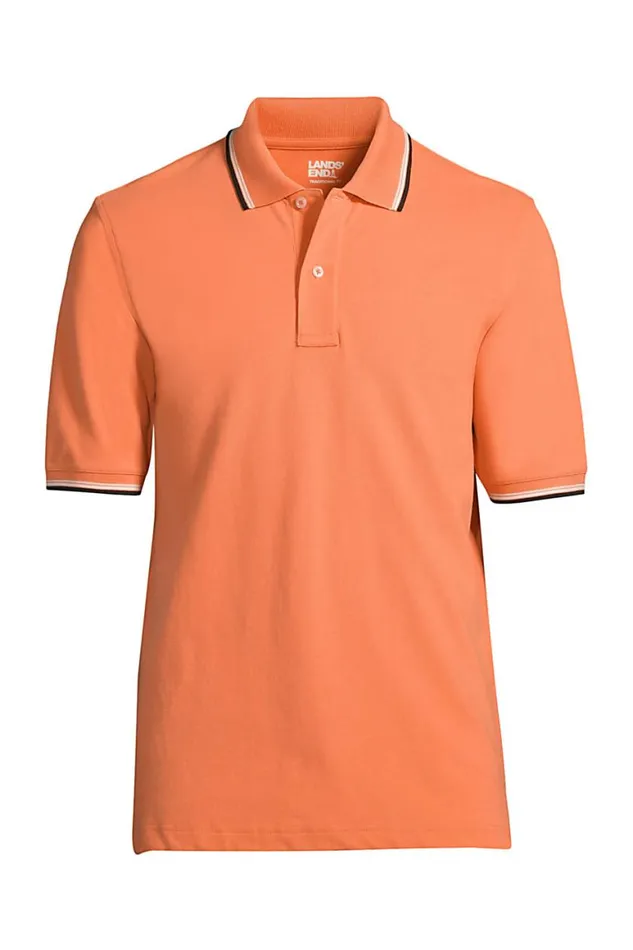 Lands039 End Polo Shirts Men Big And Tall Short Sleeve Comfortfirst Mesh Polo Shirt Papaya Orange