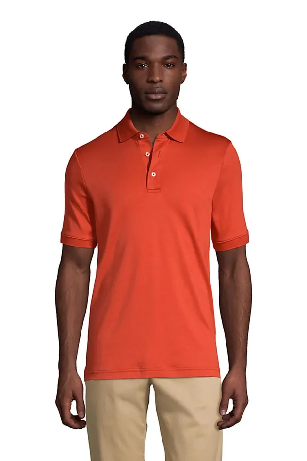 Lands039 End Polo Shirts Men Short Sleeve Super Soft Supima Polo Shirt Orange Clay Lands039 End Polo Shirts Men Short Sleeve Super Soft Supima Polo Shirt Orange Clay