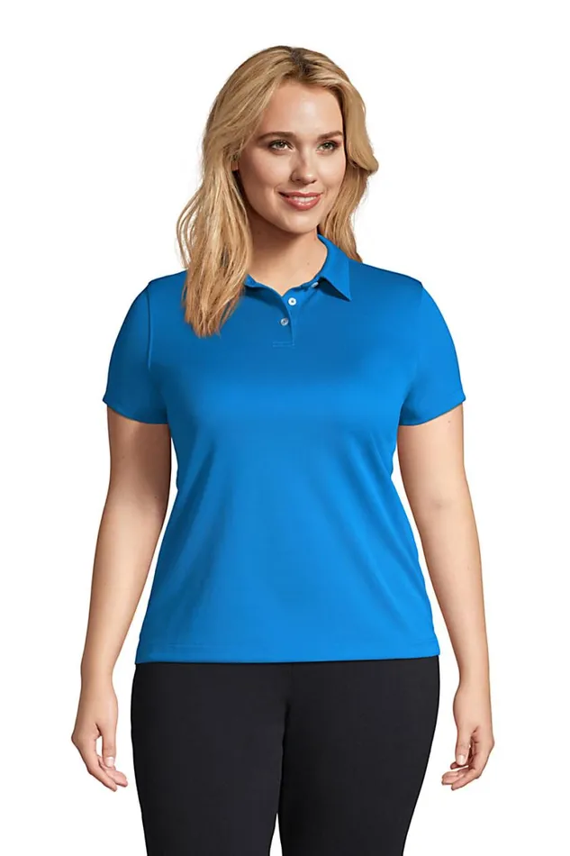 Lands039 End Polo Shirts Women Plus Size Short Sleeve Active Pique Polo Shirt Siam Blue Lands039 End Polo Shirts Women Plus Size Short Sleeve Active Pique Polo Shirt Siam Blue