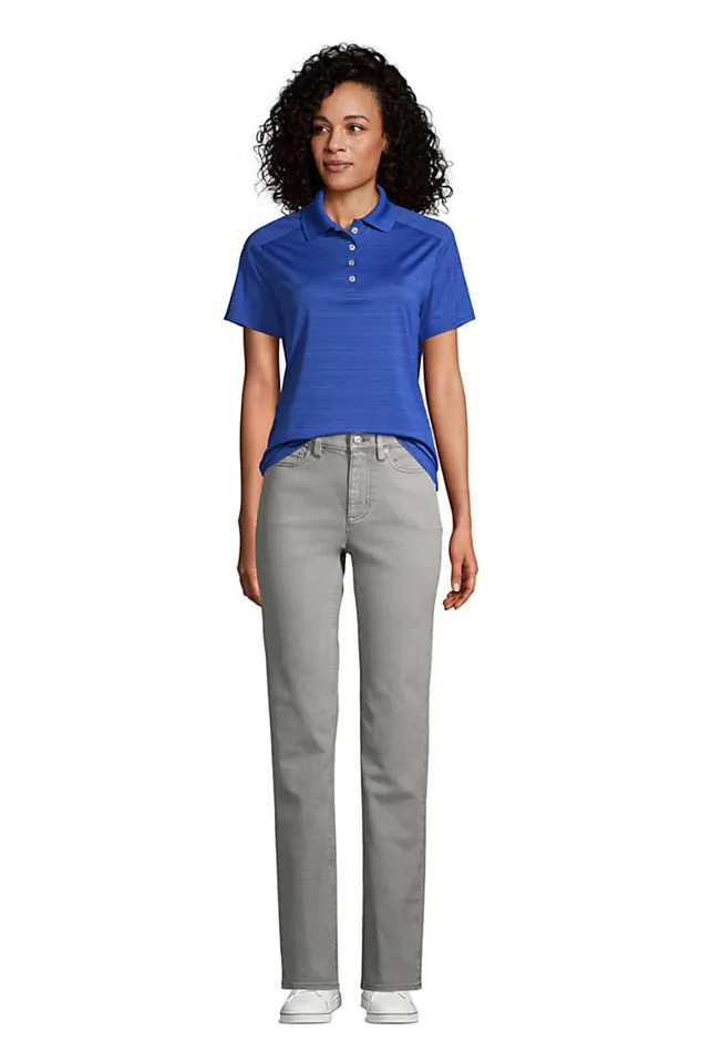 Lands039 End Polo Shirts Women Rapid Dry Tonal Stripe Polo Shirt Black Lands039 End Polo Shirts Women Rapid Dry Tonal Stripe Polo Shirt Black