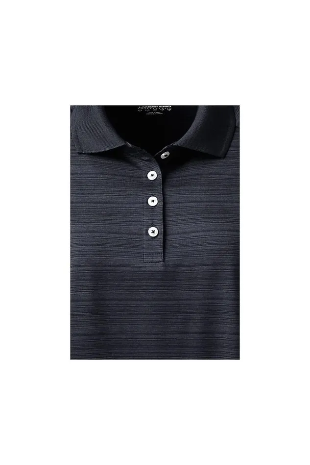 Lands039 End Polo Shirts Women Rapid Dry Tonal Stripe Polo Shirt Black Lands039 End Polo Shirts Women Rapid Dry Tonal Stripe Polo Shirt Black
