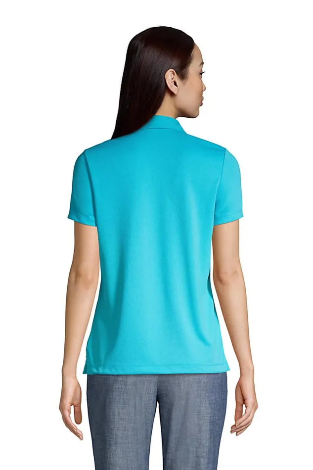 Lands039 End Polo Shirts Women Short Sleeve Active Mesh Johnny Collar Polo Brilliant Turquoise Lands039 End Polo Shirts Women Short Sleeve Active Mesh Johnny Collar Polo Brilliant Turquoise