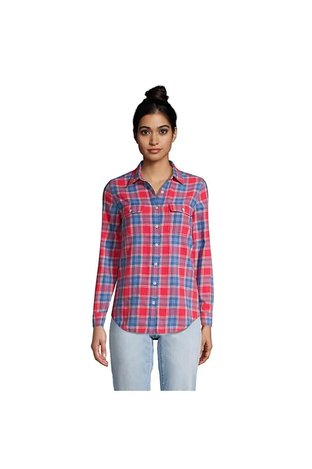 Lands039 End Shirts and Blouses Women Cotton Indigo Long Sleeve Shirt Washed Indigo Lands039 End Shirts and Blouses Women Cotton Indigo Long Sleeve Shirt Washed Indigo