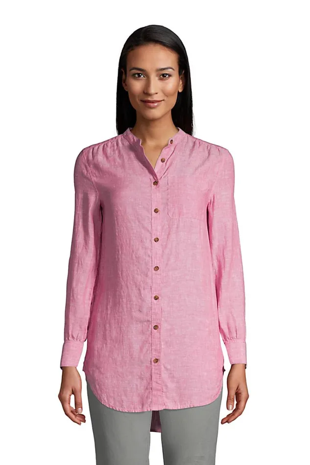 Lands039 End Shirts and Blouses Women Linen Aline Long Sleeve Tunic Top Soft Mojave Rose Lands039 End Shirts and Blouses Women Linen Aline Long Sleeve Tunic Top Soft Mojave Rose