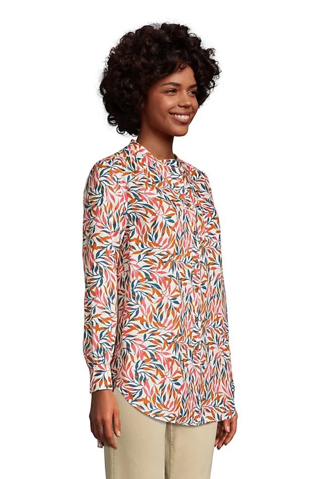 Lands039 End Shirts and Blouses Women Linen Aline Long Sleeve Tunic Top Soft Mojave Rose Lands039 End Shirts and Blouses Women Linen Aline Long Sleeve Tunic Top Soft Mojave Rose