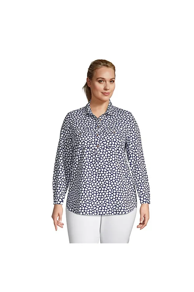Lands039 End Shirts and Blouses Women Plus Size Relaxed Long Sleeve Tunic Top Navy Lands039 End Shirts and Blouses Women Plus Size Relaxed Long Sleeve Tunic Top Navy