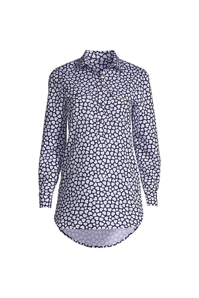 Lands039 End Shirts and Blouses Women Plus Size Relaxed Long Sleeve Tunic Top Navy Lands039 End Shirts and Blouses Women Plus Size Relaxed Long Sleeve Tunic Top Navy