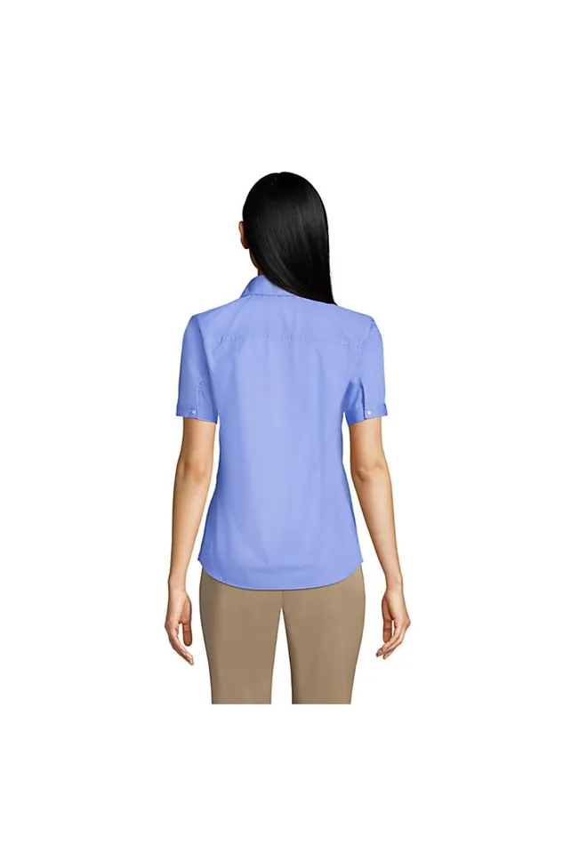 Lands039 End Shirts and Blouses Women Short Sleeve Broadcloth Shirt Black Lands039 End Shirts and Blouses Women Short Sleeve Broadcloth Shirt Black
