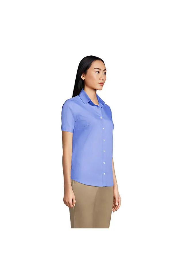 Lands039 End Shirts and Blouses Women Short Sleeve Broadcloth Shirt Black Lands039 End Shirts and Blouses Women Short Sleeve Broadcloth Shirt Black