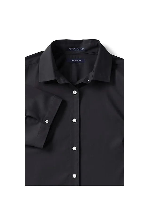 Lands039 End Shirts and Blouses Women Short Sleeve Broadcloth Shirt Black Lands039 End Shirts and Blouses Women Short Sleeve Broadcloth Shirt Black