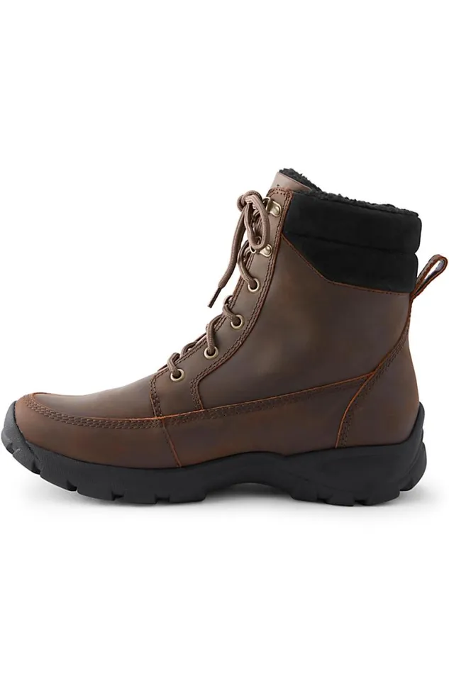 Lands039 End Shoes Men All Weather Leather Insulated Winter Snow Boots Rich Mahogany Leather Lands039 End Shoes Men All Weather Leather Insulated Winter Snow Boots Rich Mahogany Leather