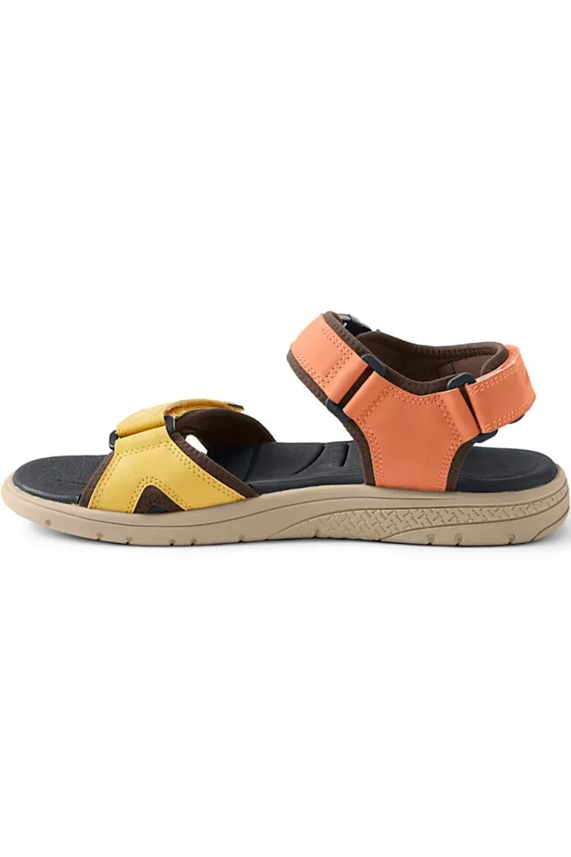 Lands039 End Shoes Men Water Sandals Papaya Orange Colorblock