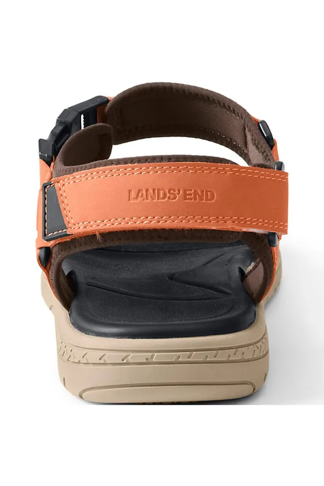 Lands039 End Shoes Men Water Sandals Papaya Orange Colorblock