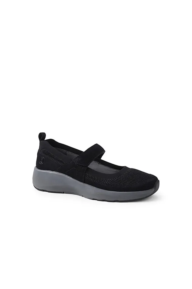 Lands039 End Shoes Women Wide Width Lightweight Comfort Mary Jane Shoes Black