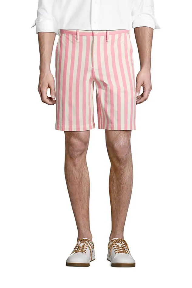 Lands039 End Shorts Men 9 Inch Striped Traditional Fit Stretch Knockabout Chino Shorts Salt Washed Pink Stripe Lands039 End Shorts Men 9 Inch Striped Traditional Fit Stretch Knockabout Chino Shorts Salt Washed Pink Stripe