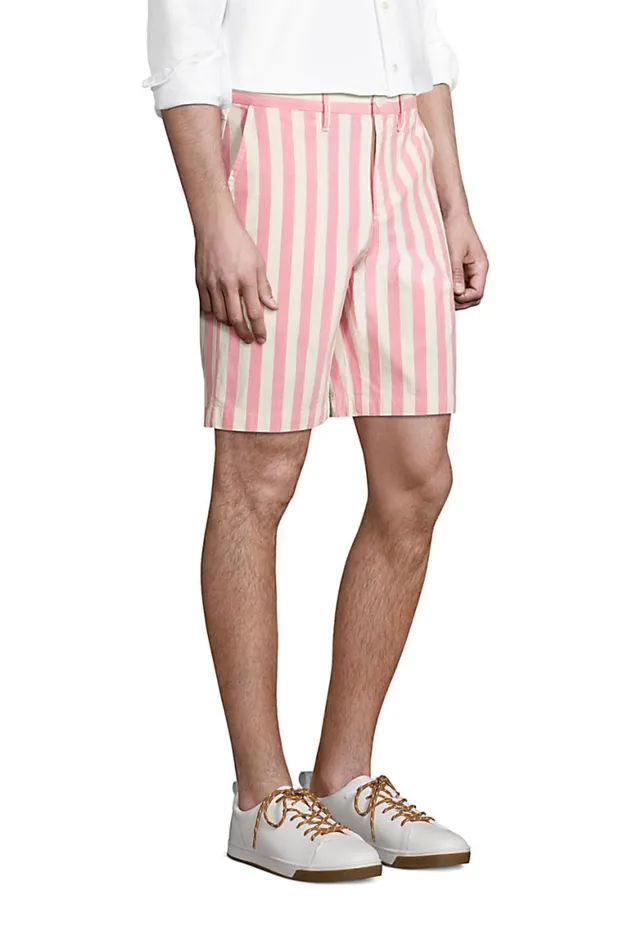 Lands039 End Shorts Men 9 Inch Striped Traditional Fit Stretch Knockabout Chino Shorts Salt Washed Pink Stripe Lands039 End Shorts Men 9 Inch Striped Traditional Fit Stretch Knockabout Chino Shorts Salt Washed Pink Stripe