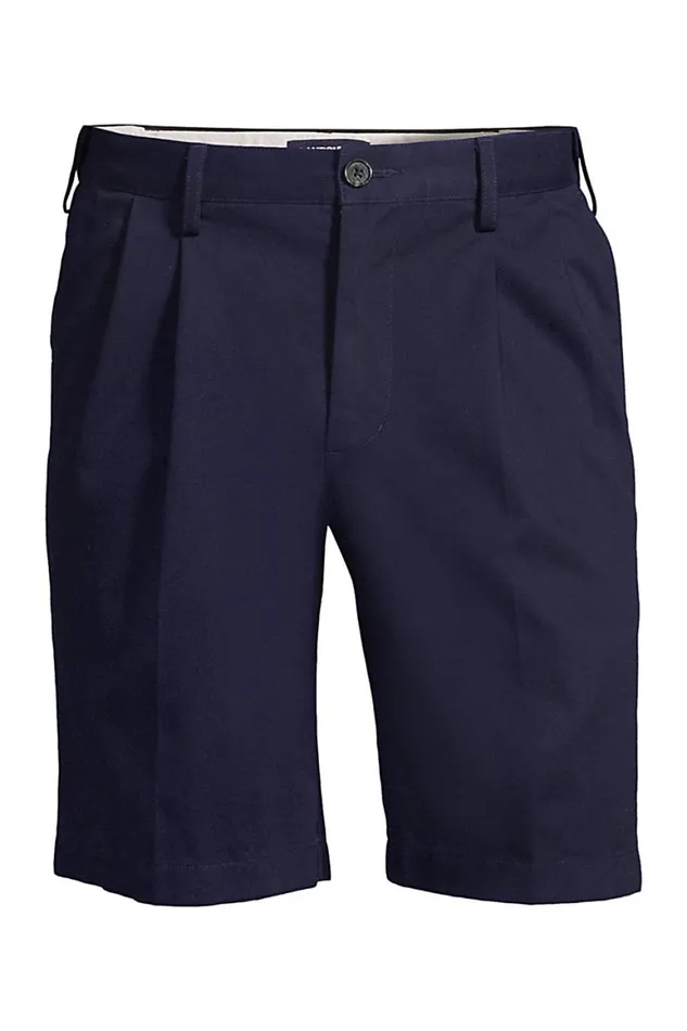 Lands039 End Shorts Men Big And Tall Comfort Waist Pleated 9 Inch No Iron Chino Shorts Radiant Navy Lands039 End Shorts Men Big And Tall Comfort Waist Pleated 9 Inch No Iron Chino Shorts Radiant Navy