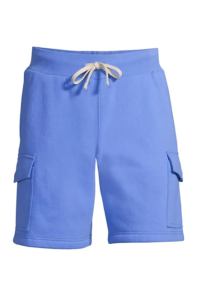 Lands039 End Shorts Men Big Serious Sweats Cargo Shorts Chicory Blue