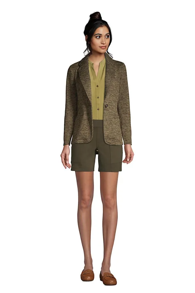 Lands039 End Shorts Women Mid Rise Starfish Knit 7034 Utility Shorts Deep Sea Navy Tropic Palm Lands039 End Shorts Women Mid Rise Starfish Knit 7034 Utility Shorts Deep Sea Navy Tropic Palm