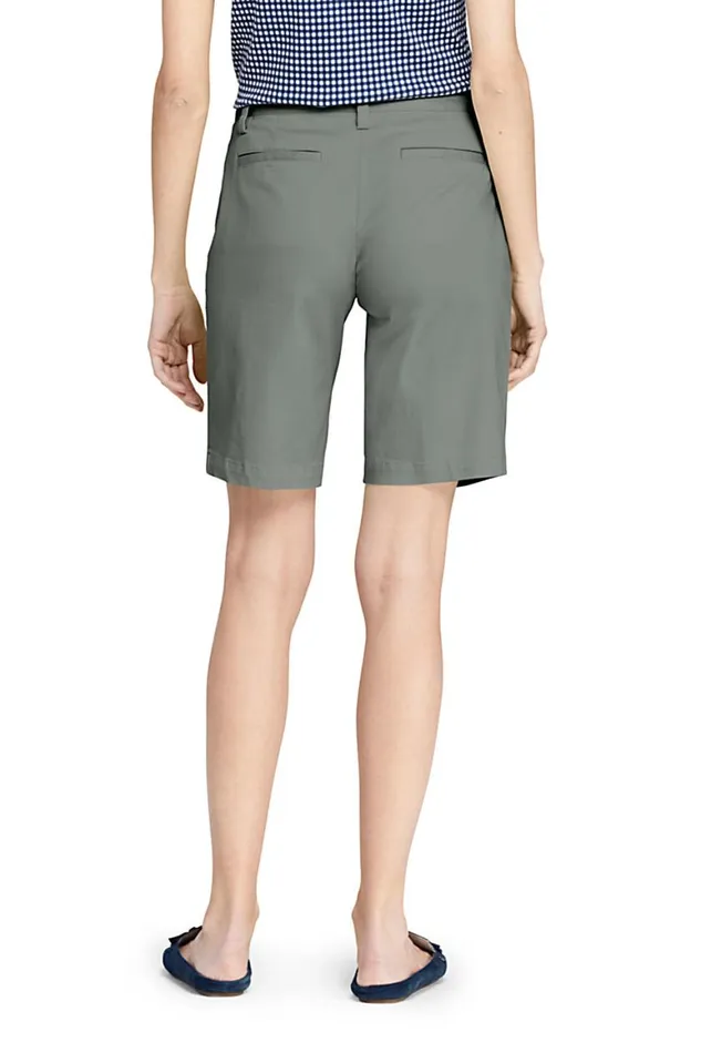 Lands039 End Shorts Women Petite Mid Rise 10034 Chino Bermuda Shorts Washed Military Green Lands039 End Shorts Women Petite Mid Rise 10034 Chino Bermuda Shorts Washed Military Green