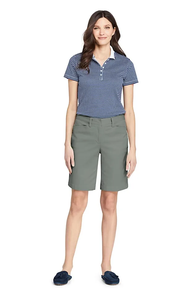 Lands039 End Shorts Women Petite Mid Rise 10034 Chino Bermuda Shorts Washed Military Green Lands039 End Shorts Women Petite Mid Rise 10034 Chino Bermuda Shorts Washed Military Green
