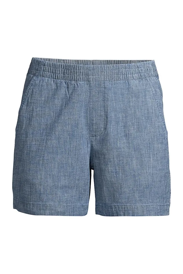 Lands039 End Shorts Women Plus Size Mid Rise Elastic Waist Pull On 7034 Chino Shorts Evening Sky Chambray Lands039 End Shorts Women Plus Size Mid Rise Elastic Waist Pull On 7034 Chino Shorts Evening Sky Chambray
