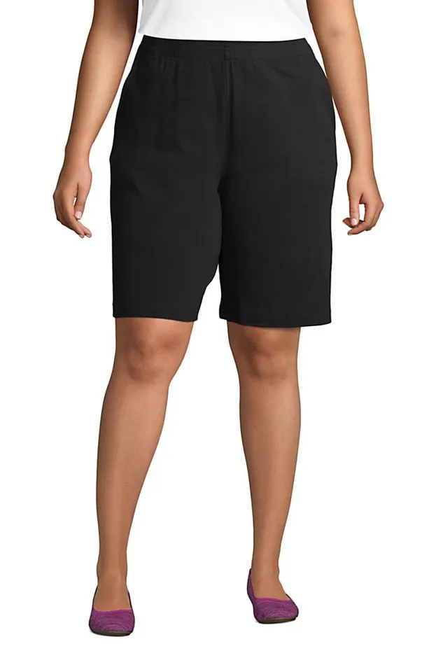 Lands039 End Shorts Women Plus Size Sport Knit High Rise Elastic Waist Pull On 10034 Bermuda Shorts Black Lands039 End Shorts Women Plus Size Sport Knit High Rise Elastic Waist Pull On 10034 Bermuda Shorts Black