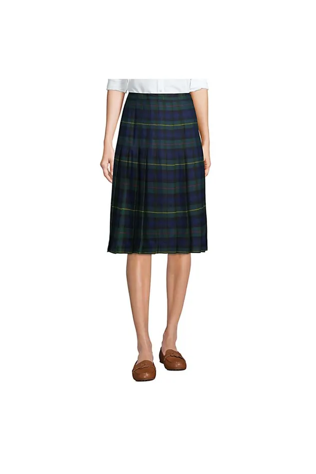 Lands039 End Skirts and Skorts Women Plaid Pleated Skirt Below The Knee Hunter Lands039 End Skirts and Skorts Women Plaid Pleated Skirt Below The Knee Hunter