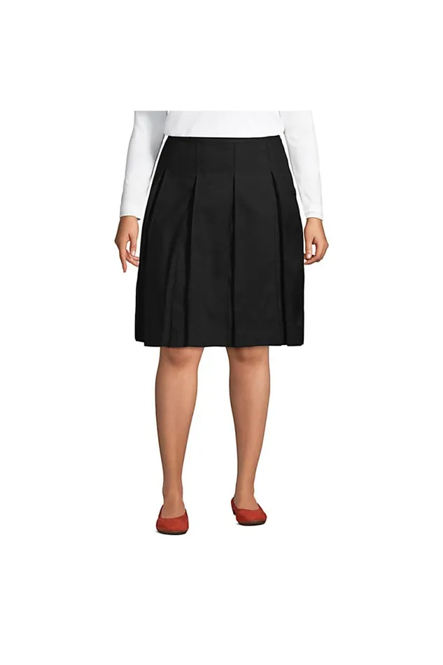 Lands039 End Skirts and Skorts Women Plus Size Box Pleat Skirt Top Of Knee Black Lands039 End Skirts and Skorts Women Plus Size Box Pleat Skirt Top Of Knee Black