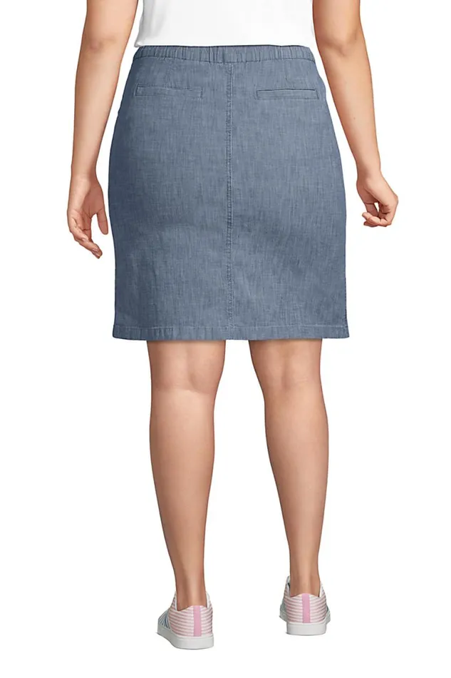 Lands039 End Skirts and Skorts Women Plus Size Mid Rise Elastic Waist Pull On Chambray Skort Evening Sky Chambray Lands039 End Skirts and Skorts Women Plus Size Mid Rise Elastic Waist Pull On Chambray Skort Evening Sky Chambray