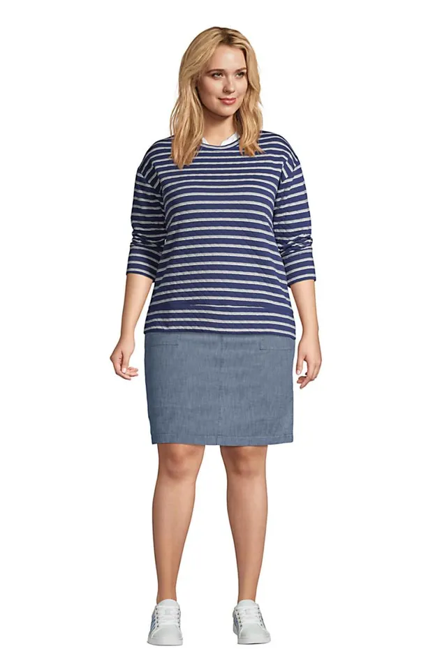 Lands039 End Skirts and Skorts Women Plus Size Mid Rise Elastic Waist Pull On Chambray Skort Evening Sky Chambray Lands039 End Skirts and Skorts Women Plus Size Mid Rise Elastic Waist Pull On Chambray Skort Evening Sky Chambray