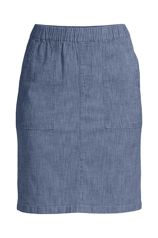 Lands039 End Skirts and Skorts Women Plus Size Mid Rise Elastic Waist Pull On Chambray Skort Evening Sky Chambray Lands039 End Skirts and Skorts Women Plus Size Mid Rise Elastic Waist Pull On Chambray Skort Evening Sky Chambray