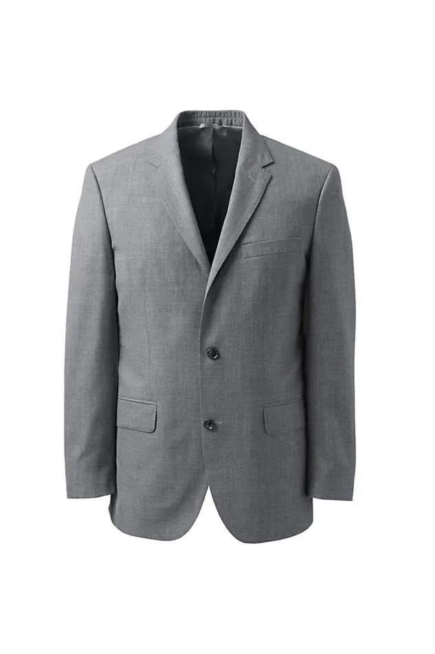 Lands039 End Sportcoats and Blazers Men Tailored Suit Coat Light Charcoal