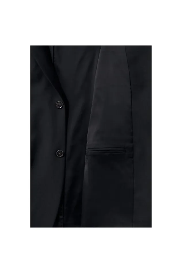 Lands039 End Sportcoats and Blazers Men Tailored Washable Wool 2 Button Suit Coat Black Lands039 End Sportcoats and Blazers Men Tailored Washable Wool 2 Button Suit Coat Black