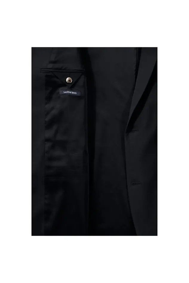 Lands039 End Sportcoats and Blazers Men Tailored Washable Wool 2 Button Suit Coat Black Lands039 End Sportcoats and Blazers Men Tailored Washable Wool 2 Button Suit Coat Black