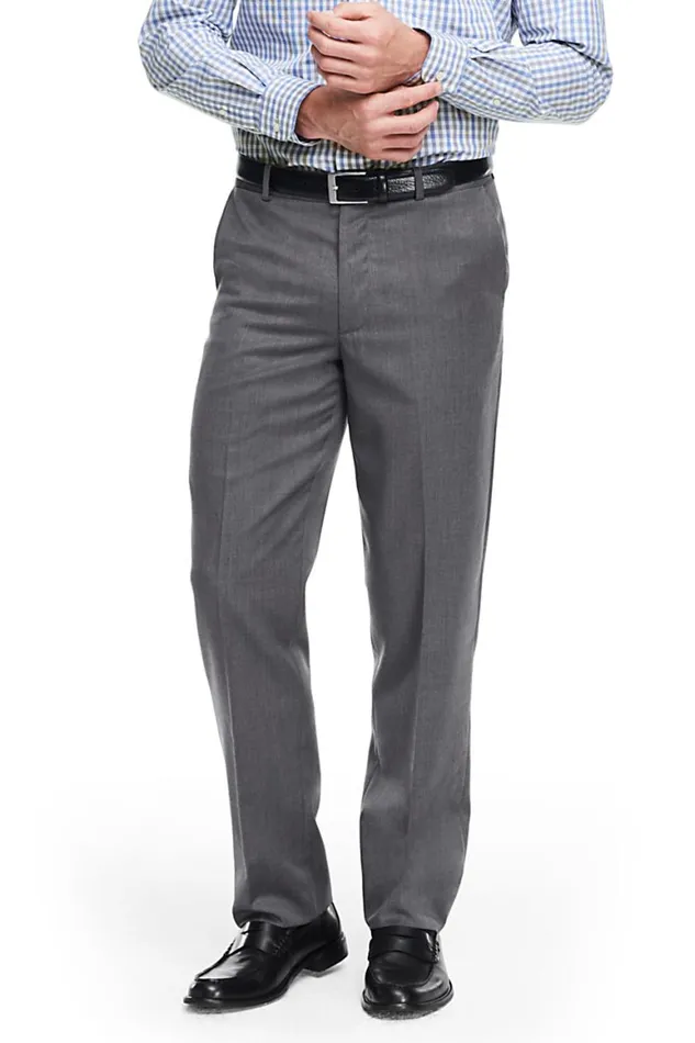 Lands039 End Suits and Separates Men Big And Tall Comfort Waist Wool Gabardine Dress Pants Charcoal Lands039 End Suits and Separates Men Big And Tall Comfort Waist Wool Gabardine Dress Pants Charcoal