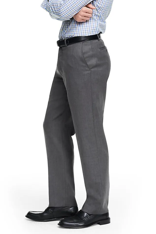 Lands039 End Suits and Separates Men Big And Tall Comfort Waist Wool Gabardine Dress Pants Charcoal Lands039 End Suits and Separates Men Big And Tall Comfort Waist Wool Gabardine Dress Pants Charcoal