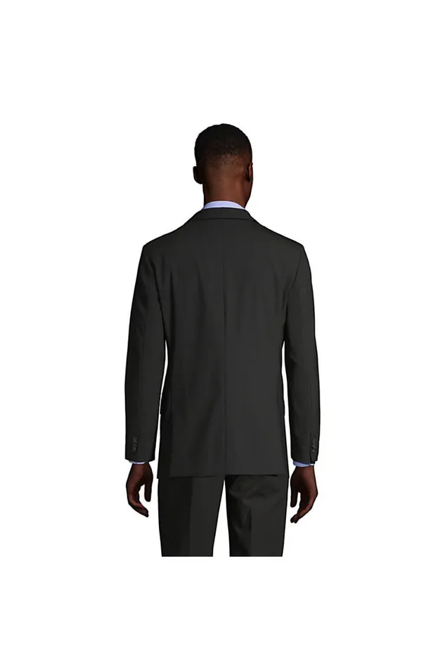 Lands039 End Suits and Separates Men Washable Wool 2 Button Tailored Fit Suit Jacket Black Lands039 End Suits and Separates Men Washable Wool 2 Button Tailored Fit Suit Jacket Black