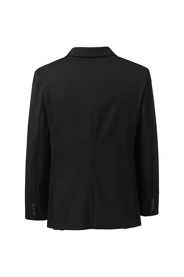 Lands039 End Suits and Separates Men Washable Wool 2 Button Tailored Fit Suit Jacket Black Lands039 End Suits and Separates Men Washable Wool 2 Button Tailored Fit Suit Jacket Black