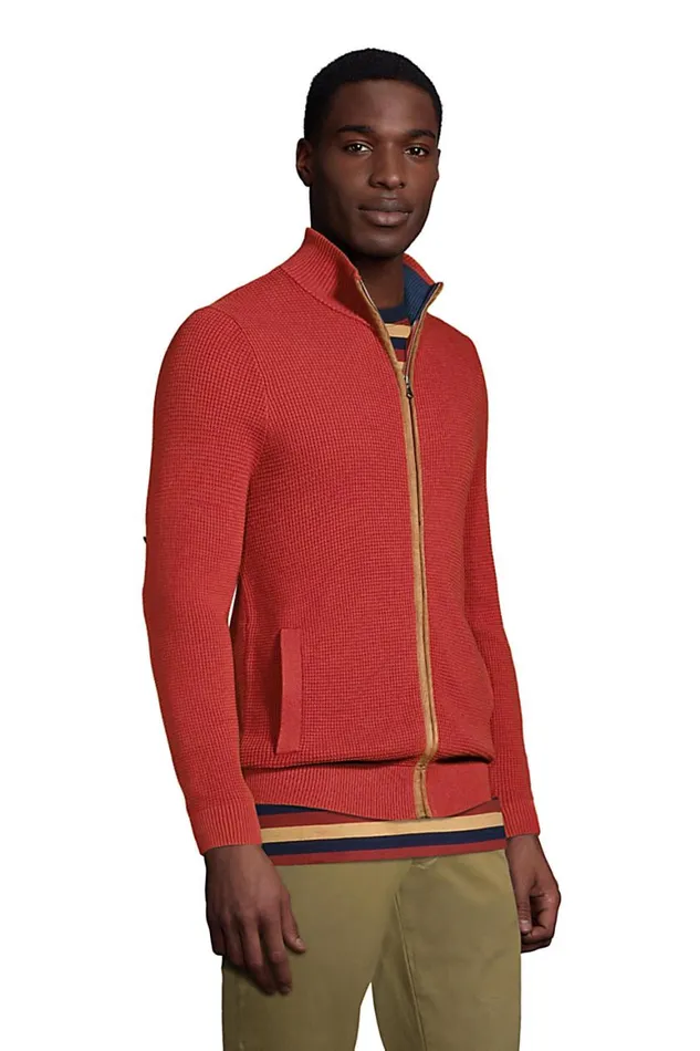 Lands039 End Sweaters Men Fine Gauge Supima Full Zip Rust Red Lands039 End Sweaters Men Fine Gauge Supima Full Zip Rust Red