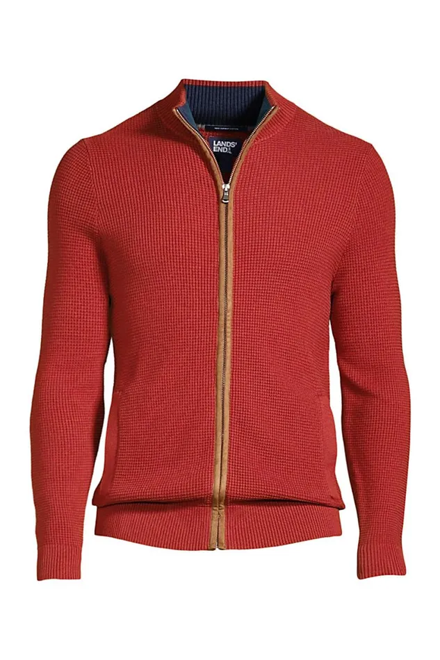 Lands039 End Sweaters Men Fine Gauge Supima Full Zip Rust Red Lands039 End Sweaters Men Fine Gauge Supima Full Zip Rust Red