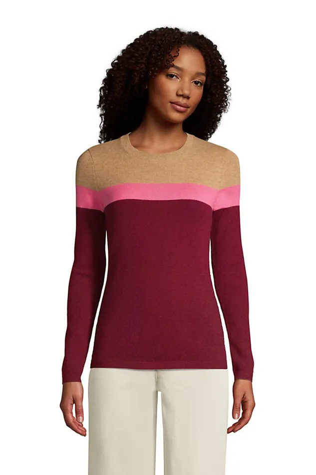 Lands039 End Sweaters Women Cashmere Crewneck Sweater 8211 Stripe Vicuna Heather Stripe Lands039 End Sweaters Women Cashmere Crewneck Sweater 8211 Stripe Vicuna Heather Stripe
